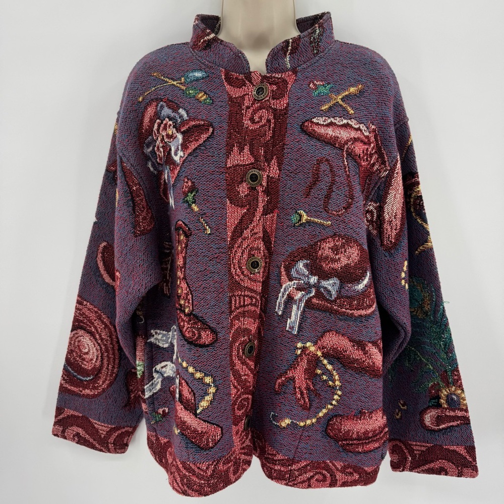 Vintage Sugar Street Weavers Tapestry Jacket Women’s Large Made in USA (M1)